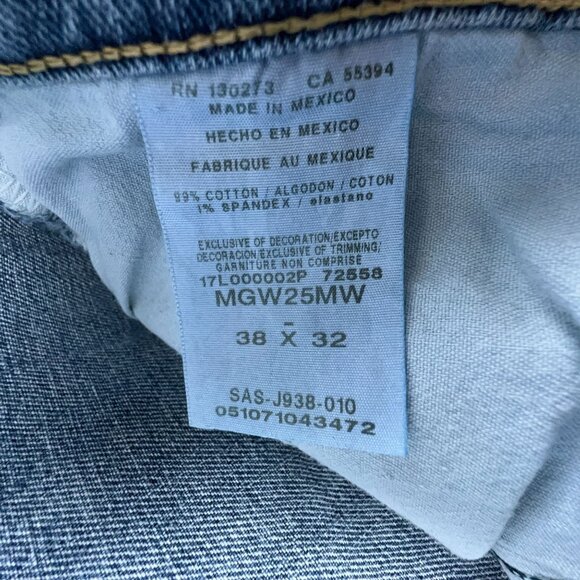 Wrangler Straight Leg Jeans Mens Size 38X32 Advanced Comfort MGW25MW Blue - Picture 6 of 12